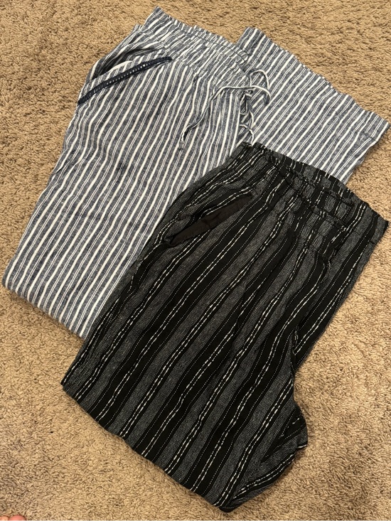 Briggs New York Pants - 2 Striped Linen Pants Set